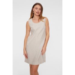 FREE/QUENT - FQLAVA Kjole uden rmer - hvid med beige striber