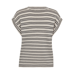 FREE/QUENT - FQMILEY - Top - Strik - beige med sorte striber