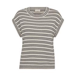 FREE/QUENT - FQMILEY - Top - Strik - beige med sorte striber