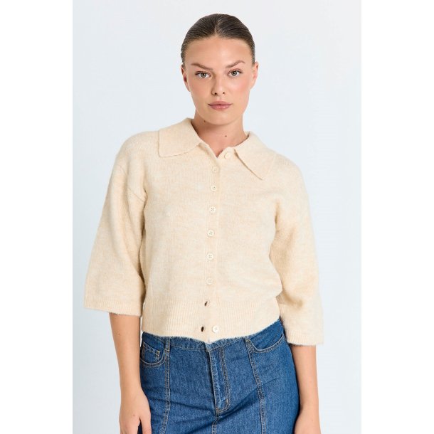 FREE/QUENT - FQSAMMIE Strik Cardigan - beige/moonbeam melange