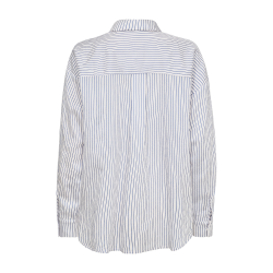 FREEQUENT - FQSHAGY Skjortebluse - hvid med bl striber og en lille blomst p sikkerhedsnl