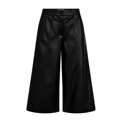 FREE/QUENT - FQVEGGY Bermudashorts i imiteret l�der - sort 