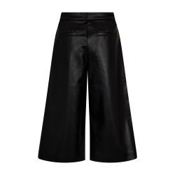 FREE/QUENT - FQVEGGY Bermudashorts i imiteret l�der - sort 