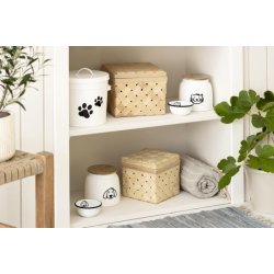 Ib Laursen - Dse til kattemad - hvid m/kattemotiv og trlg 2,2 ltr.