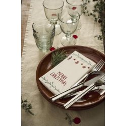 Ib Laursen - Julepapir-servietter - Merry Christmas og juleranke