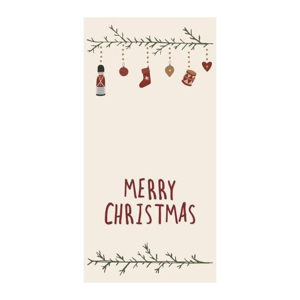 Ib Laursen - Julepapir-servietter - Merry Christmas og juleranke
