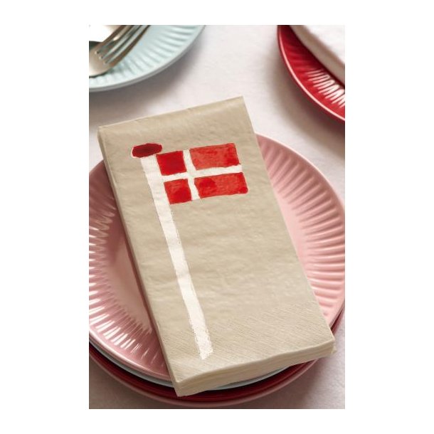 Ib Laursen - Serviet Dannebrog p flagstang 16 stk pr pakke