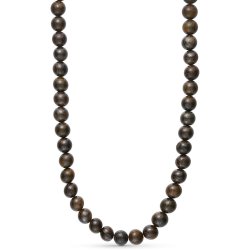 Tim&Simonsen - Jackie Perlehalskde - natur sten og ferskvandsperle - bronze gr