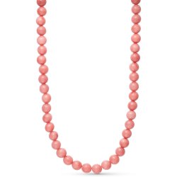 Tim&Simonsen - Jackie Perlehalskde - natur sten og ferskvandsperle - chalcedony pink