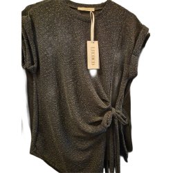 Lecoco - Jana Bluse - sort med slv glimmer