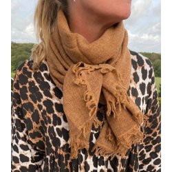 Lisbeth Merrild - Trklde uld/viskose - bl, gr, camel, sort, rust