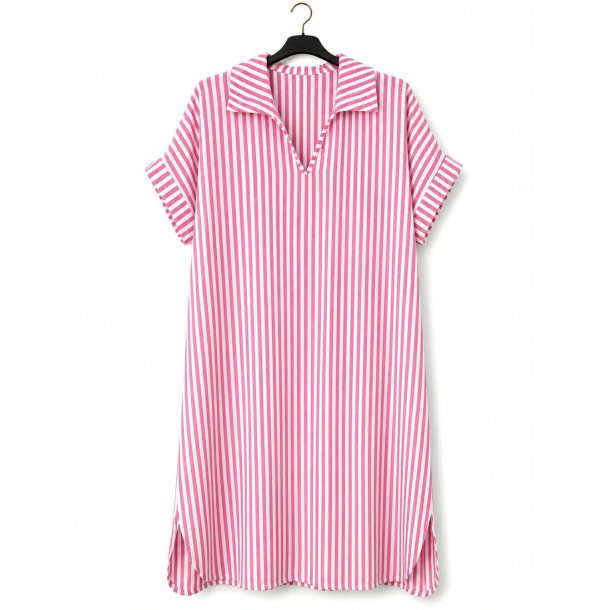 Lisbeth Merrild - Kjole viskose/h�r - OneSize - pink/hvid stribet