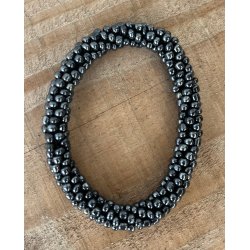 Lisbeth Merrild - Armbnd perler - hvid, koks, sort, guld, slv