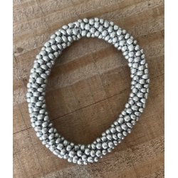 Lisbeth Merrild - Armbnd perler - hvid, koks, sort, guld, slv