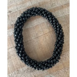 Lisbeth Merrild - Armbnd perler - hvid, koks, sort, guld, slv