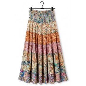 Lisbeth Merrild - Nederdel i 100% silke - OneSize - multi farvet