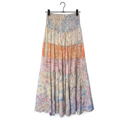 Lisbeth Merrild - Nederdel i 100% silke - OneSize - multi farvet