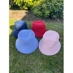 Lisbeth Merrild - Bllehat - sort, rosa og denim - OneSize med justerbar velcro