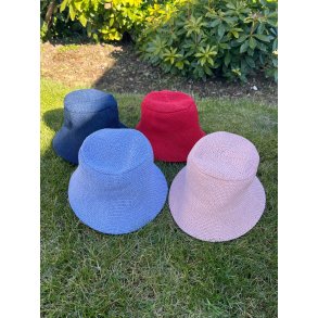 Lisbeth Merrild - Bllehat - sort, rosa og denim - OneSize med justerbar velcro