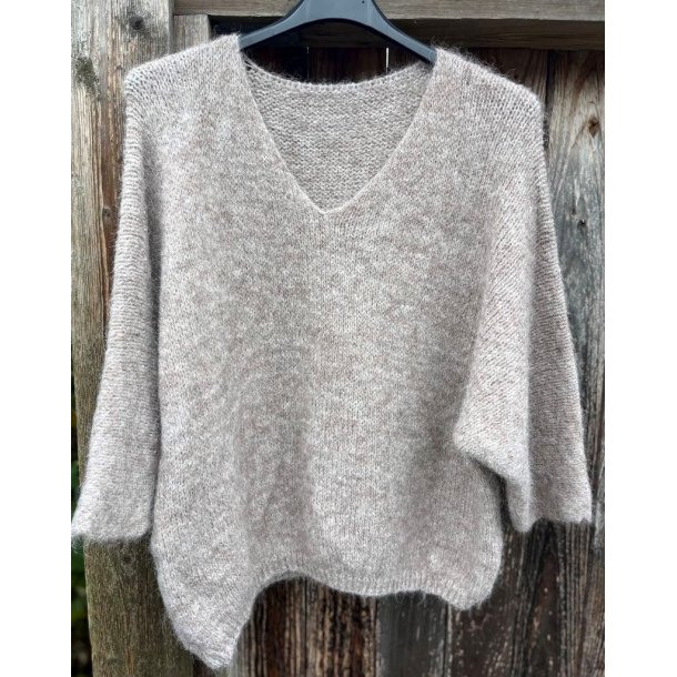 Lisbeth Merrild - Strik Pullover med trekvart lange rmer - beige - OneSize