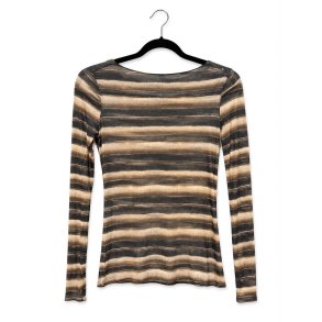 Lisbeth Merrild - T-Shirt m/cashmere - brun m/striber - OneSize
