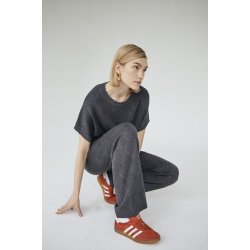 FREE/QUENT FQANILUX - Pullover med korte rmer - mrkegr