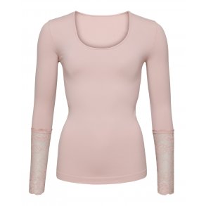 Tim&Simonsen - Microfiber bluse m/blonde p rmet - powderrose