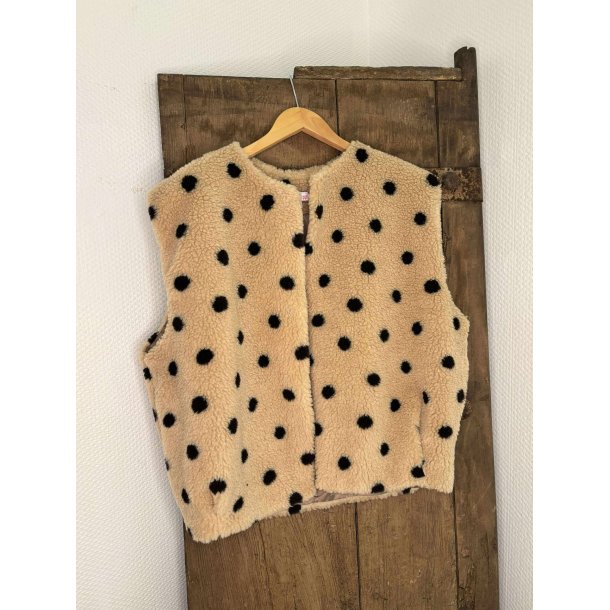 Not Sisters - Elona Vest - beige med mrkebrune prikker