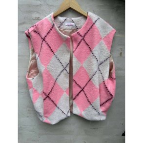 Not Sisters - Vest - harlekin m�nster pink og beige