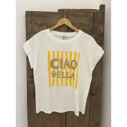 Not Sisters - T-Shirt - med gult "Ciao" print