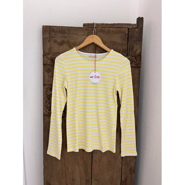 Not Sisters - Everyday stripes - T-Shirt m/lange �rmer - hvid og gul