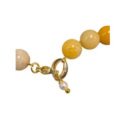 Tim&Simonsen - Jackie Perlehalsk�de - natur sten og ferskvandsperle - jade gul