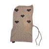 Lisbeth Merrild - Balaclava - beige m/brune hjerter - OneSize