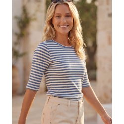 Prepair - Beate T-Shirt - bl� - stribet