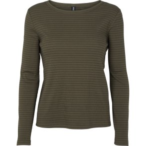 Prepair - Beatrice T-Shirt - stribet - army og brun