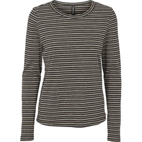 Prepair - Beatrice T-Shirt - brun melange stribet