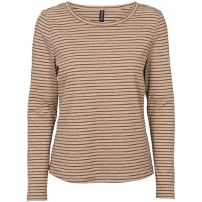 Prepair - Beatrice T-Shirt - stribet - sand og brun stribet