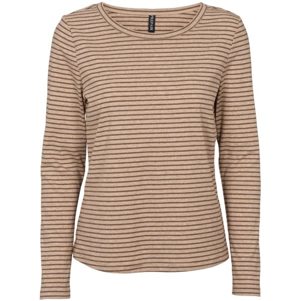 Prepair - Beatrice T-Shirt - stribet - sand og brun stribet