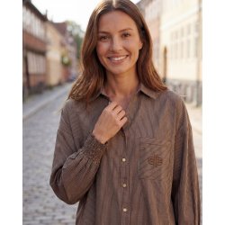 Prepair - Candra Bluse - brun/sand stribet