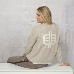 Prepair - Gigi Strikcardigan - sand med Prepair Logo bagp�