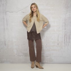 Prepair - Giselle kjole / Lang top med blondekant forneden - brun