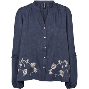 Prepair - Harriet Bluse - bl� med broderier