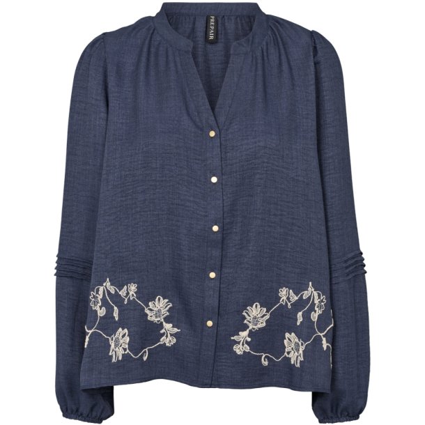 Prepair - Harriet Bluse - bl� med broderier