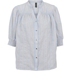 Prepair - Lissa Bluse- med 3/4 korte rmer m. smock - bl stribet