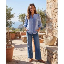 Prepair - Maggie Bluse - bl� og hvid stribet