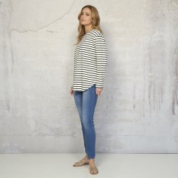 Prepair - Sweatbluse Marley - Oversized i stribet navy og offwhite