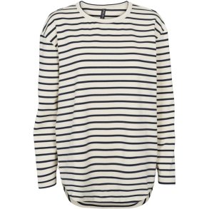 Prepair - Sweatbluse Marley - Oversized i stribet navy og offwhite