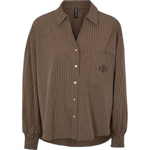 Prepair - Candra Bluse - brun/sand stribet