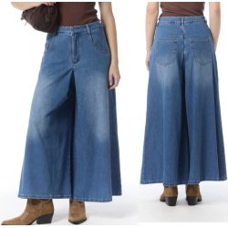 Qnuz - Wide Pants / Nederdel - denim bl�
