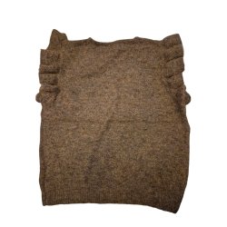 Qnuz - LUX Strikvest - marron - med fine broderi detaljer - OneSize